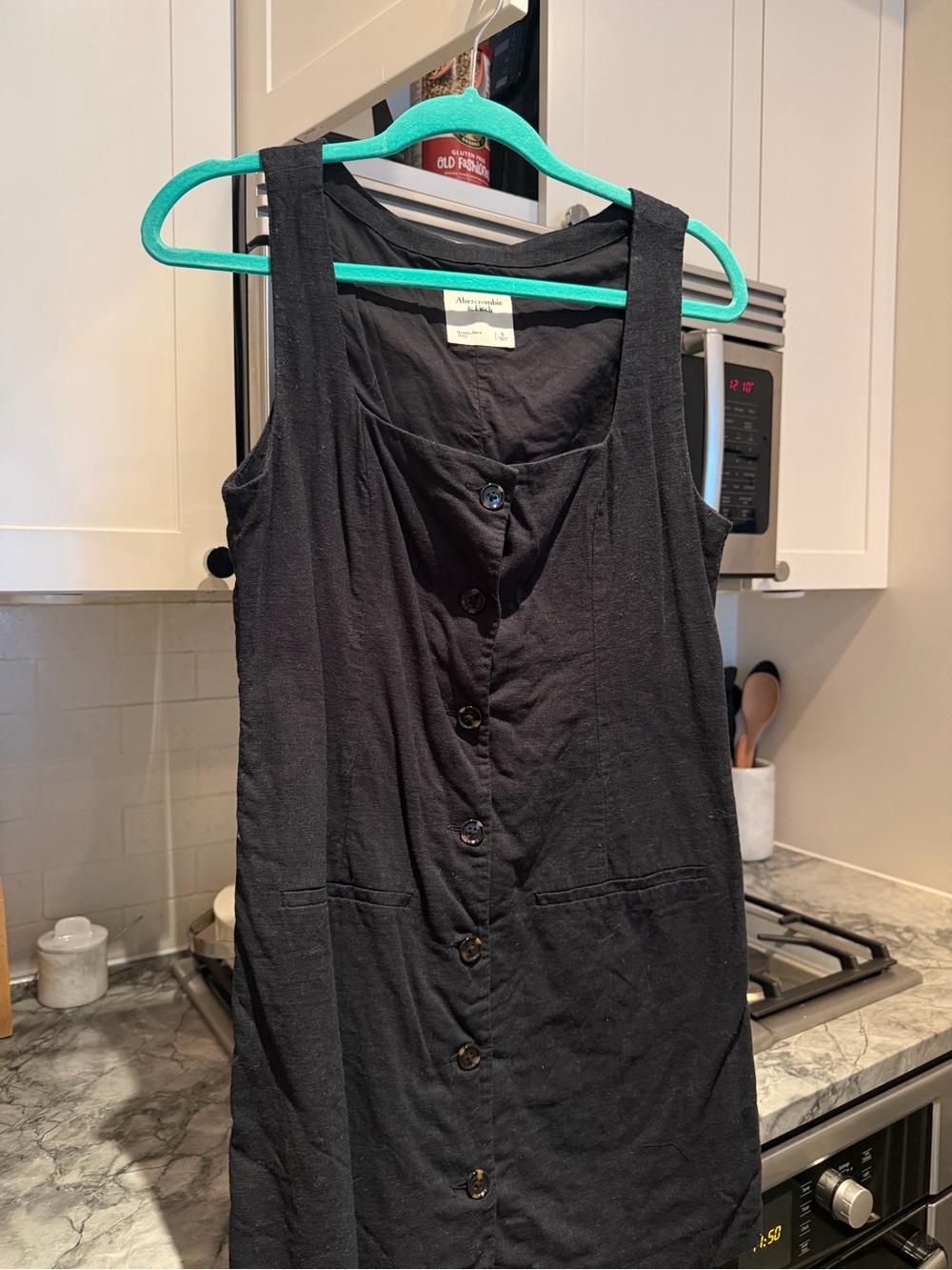 Abercrombie & Fitch Black Button-Front Tank Tunic